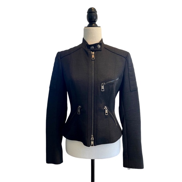 Burberry Military Style Charcoal Grey Jacket Size 4 - Picture 1 of 8